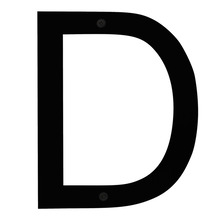 Husbokstav D Stål Svart 25 cm